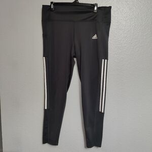 Adidas Women Activewear Pants Medium Black Cropped Legging Primegreen Aeroready